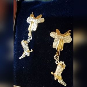 Montana Silversmiths Gold and Silver Boot Earrings